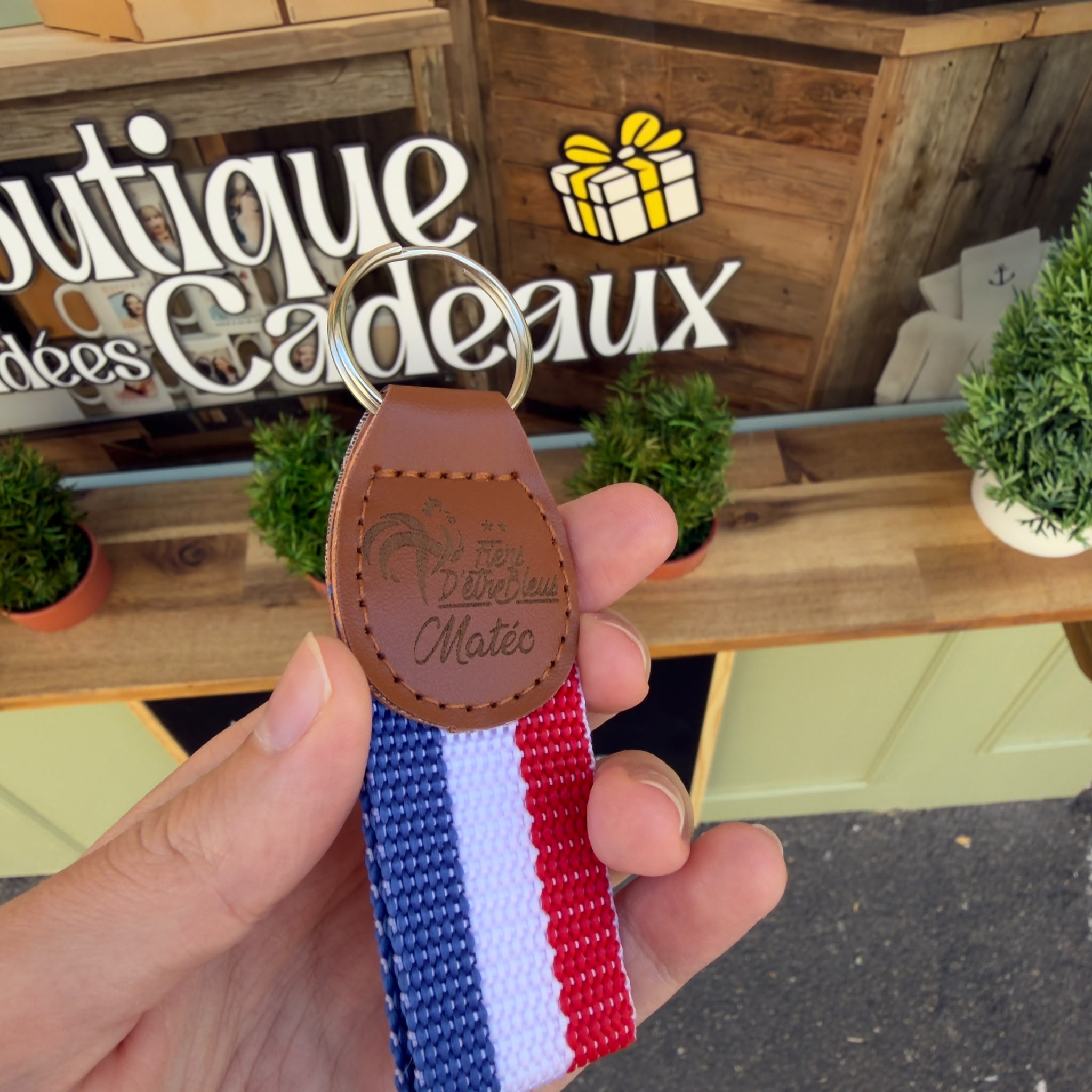Porte-Clés Liseré Drapeau Français Gravé | Édition Coupe du Monde