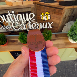 Porte-Clés Liseré Drapeau Français Gravé | Édition Coupe du Monde
