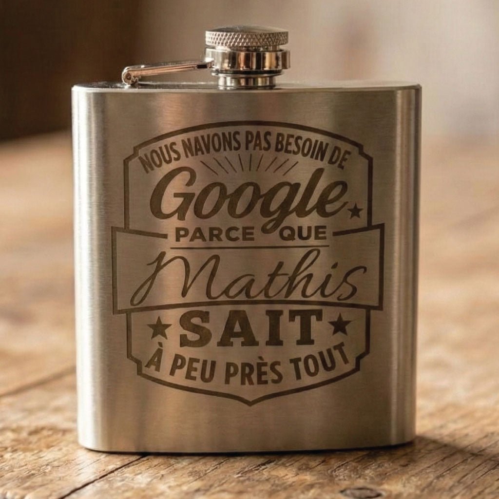 Flasque en Métal & Finition Bois Personnalisée