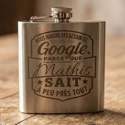 Flasque en Métal & Finition Bois Personnalisée