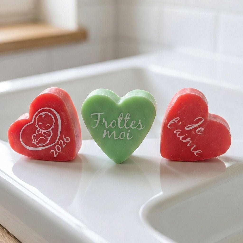 Trio de petits Savons Cœur Personnalisés