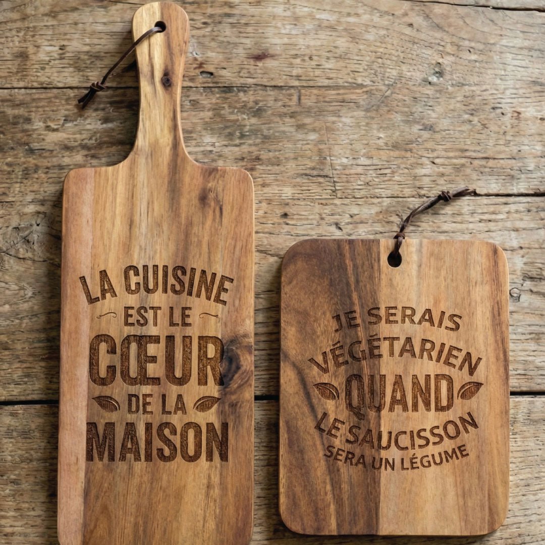 Planche à Découper en Acacia Personnalisé