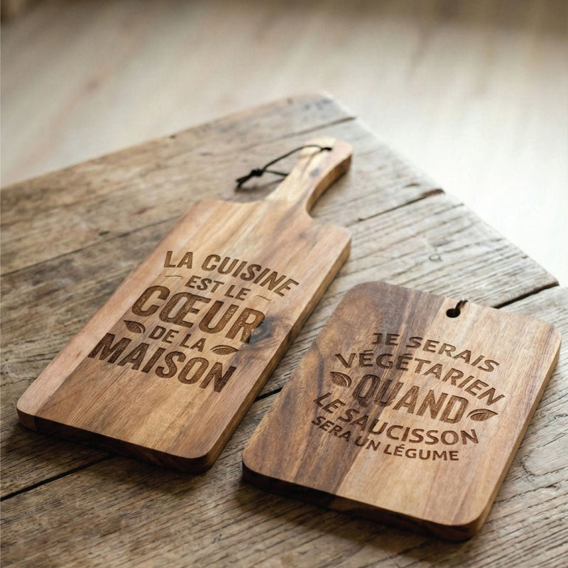 Planche à Découper en Acacia Personnalisé